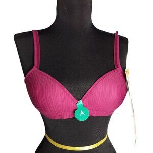 Playtex 34A Bra Padded Style 4492 Wire Free Sweetheart Silhouette Berry NEW
